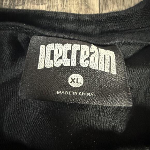 ICECREAM Black Graphic Logo T-Shirt Streetwear BBC Brand Tee XL (Pre-Owned) - Picture 3 of 8